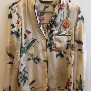 Zara floral blouse